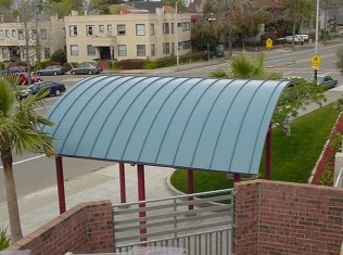 Front entrance cover for Willard Middle School in Berkely